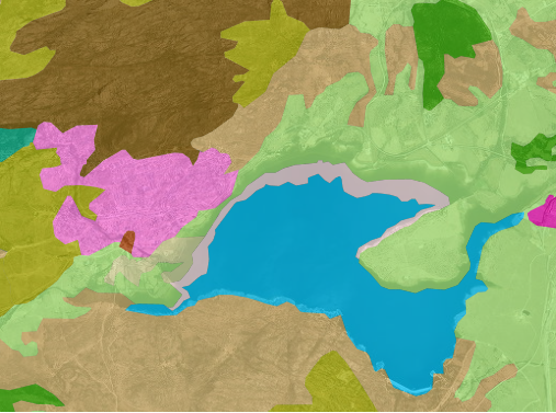 Mapa sobre los usos del suelo de la Pedriza